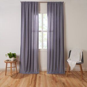 Gap Home Yarn Dyed Chambray Stripe Organic Cotton Light Filtering Rod Pocket